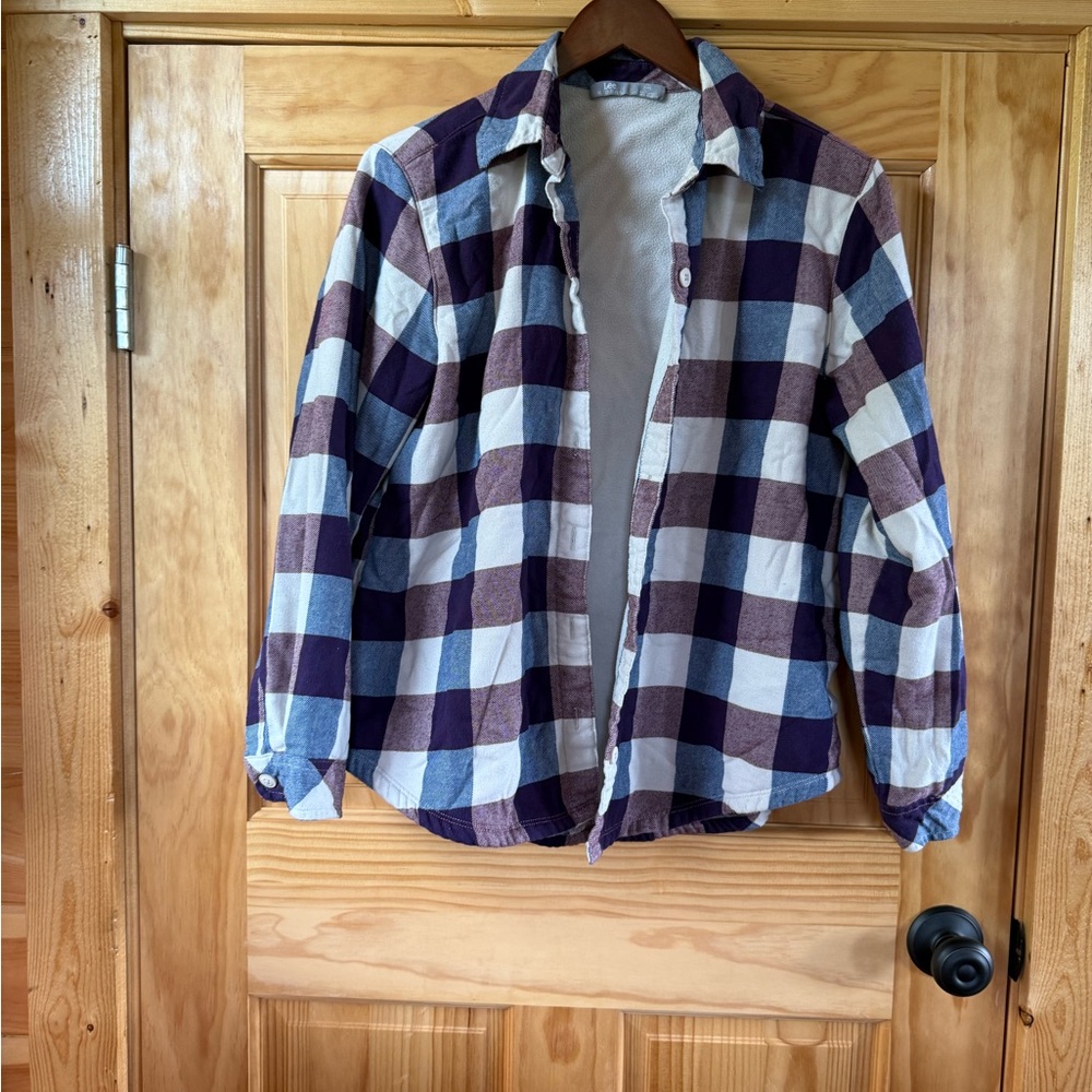 Women’s Plaid Flannel Shirt - Blue and Brown